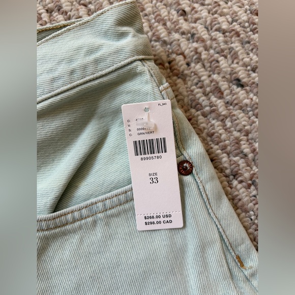 NWT AGOLDE: Luna Pieced Jeans in MINT colour - Size 33 - Picture 12 of 16